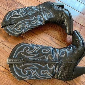Cowboy boots ostrich leather